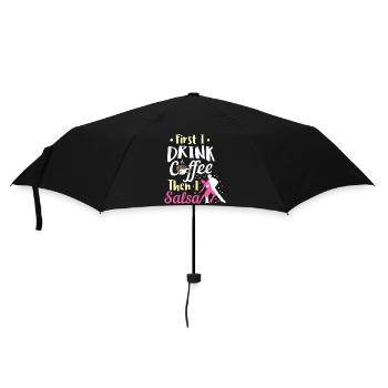 Salsa Tanzen Trinken Kaffee Dann Salsa Geburtstag - Regenschirm (klein) - Schwarz - Vorne