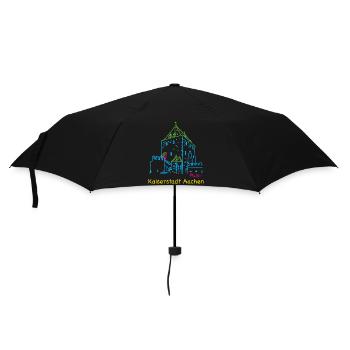 Kaiserstadt Aachen, Handzeichnung Ponttor - Regenschirm (klein) - Schwarz - Vorne