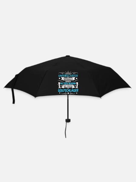 Golf Golfspieler - Regenschirm (klein) - Schwarz