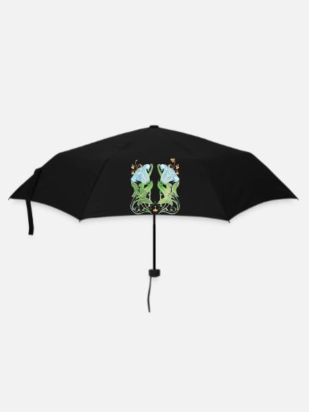 Symmetrical lily art for elegant clothing - Umbrella (small) - black
