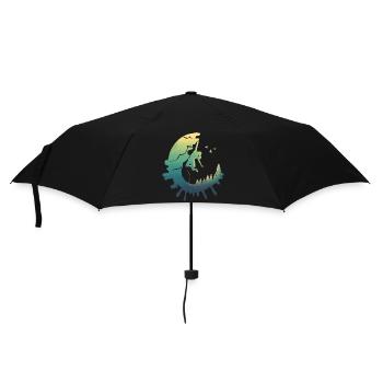 Moonlit Female Rock Climber Forest Silhouette - Umbrella (small) - black - Front