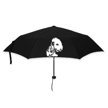Tête de Bedlington Terrier « Black Edition » - Parapluie standard - noir - Devant
