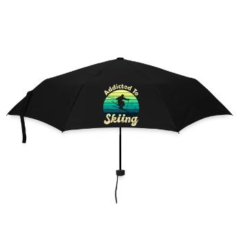 Ski Skieur Skieur Ski - Parapluie standard - noir - Devant