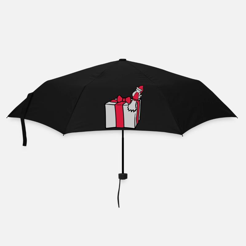 Gans platzt aus Geschenk - Regenschirm (klein) - Schwarz