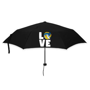 Volleyball Love Volleyball-Team Volleyballtrainer - Regenschirm (klein) - Schwarz - Vorne