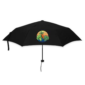 Vegan Vintage Vegetarian Animal Welfare Organic - Regenschirm (klein) - Schwarz - Vorne