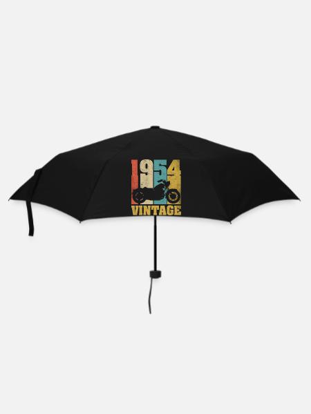 1954 Born birthday biker motorcycle gift - Umbrella (small) - black