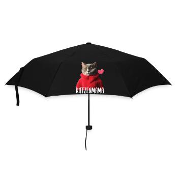 Katzen Mama Katzen Sprüche Katzenmotiv Geschenk - Regenschirm (klein) - Schwarz - Vorne