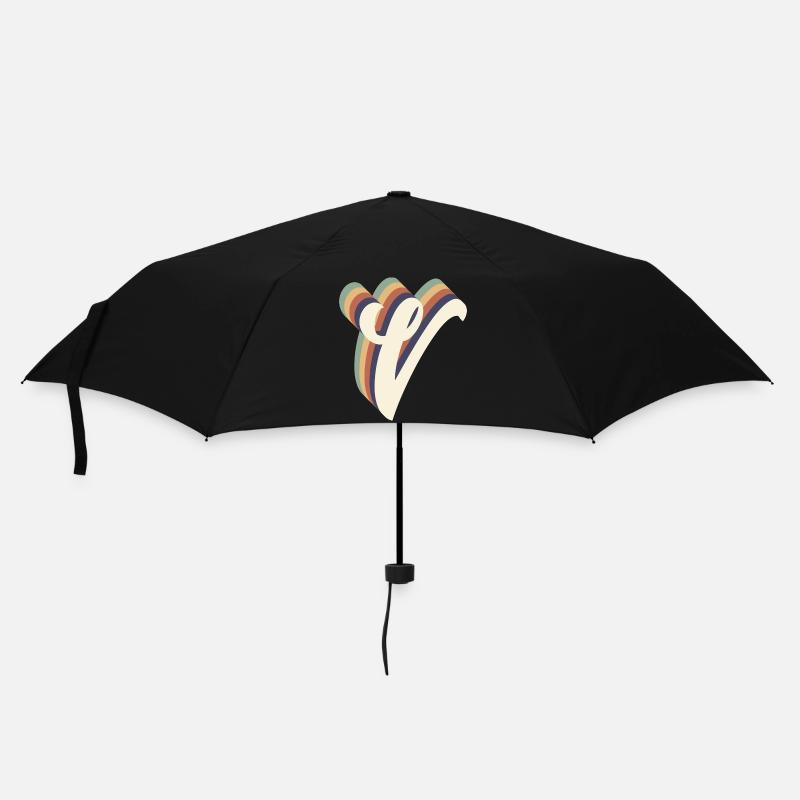 Buchstabe V - Regenschirm (klein) - Schwarz
