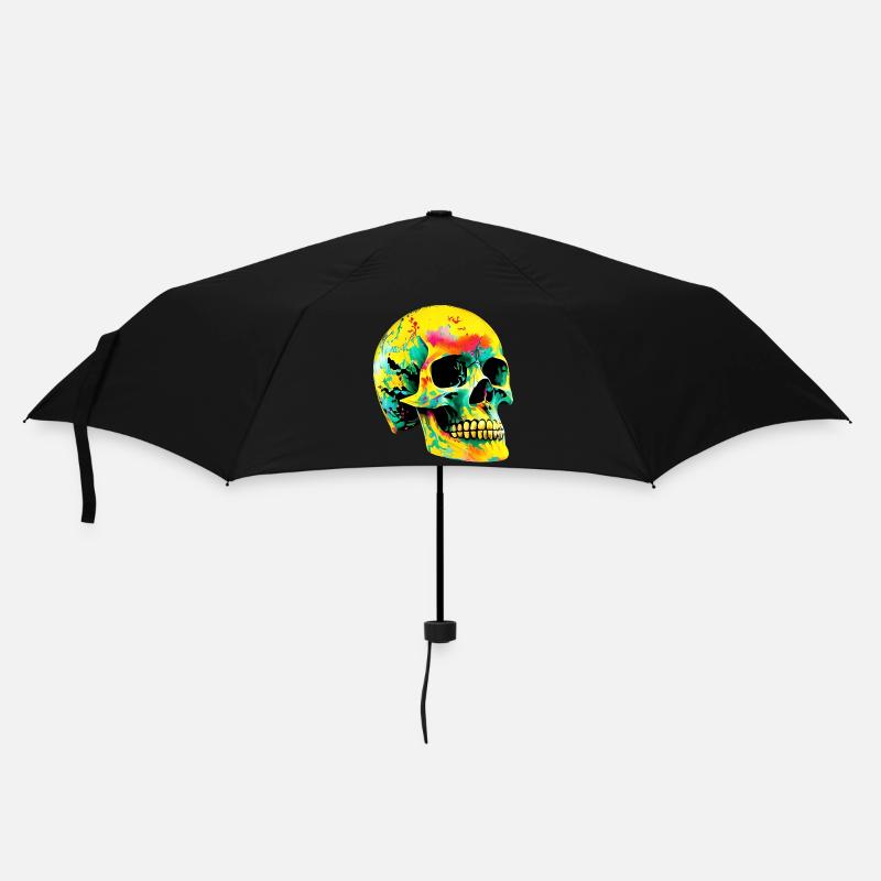 Totenkopf - Regenschirm (klein) - Schwarz