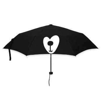 Herz Schnauze Hund Liebe Love Valentinstag Hunde - Regenschirm (klein) - Schwarz - Vorne