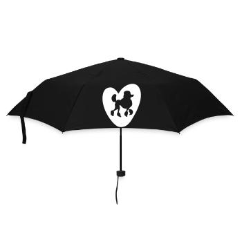 Coeur Caniche Vecteur Chien Amour Chien Fan de la Saint-Valentin - Parapluie standard - noir - Devant