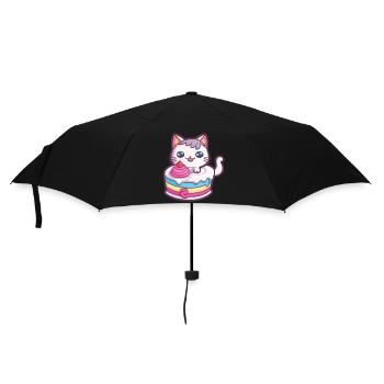 Chat gateau - Parapluie standard - noir - Devant