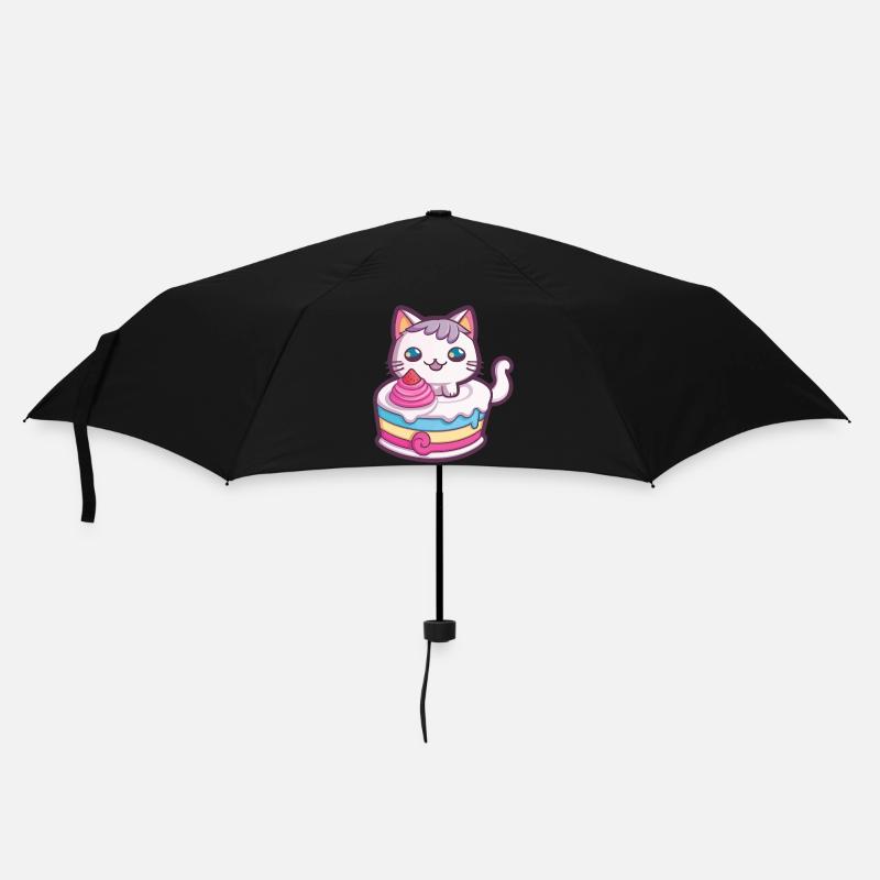 Cute cat cake - Umbrella (small) - black