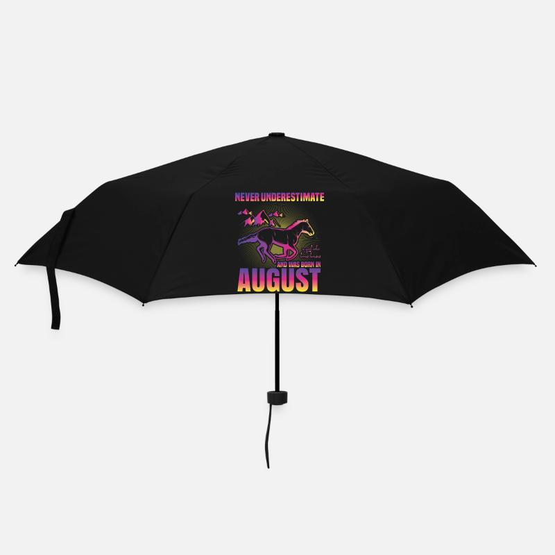 Dieses Mädchen liebt Pferde | August - Regenschirm (klein) - Schwarz