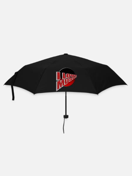 Ich liebe Musik - du auch? - Regenschirm (klein) - Schwarz