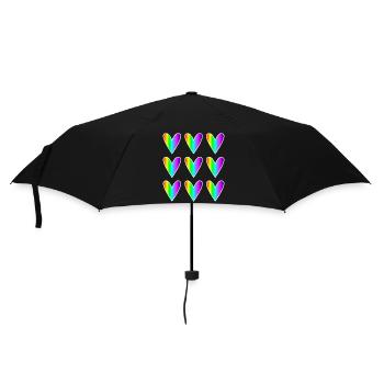 HERZ. HERZ. HEILIGER VALENTINSTAG. LIEBE. LIEBE. WEIHNACHTEN - Regenschirm (klein) - Schwarz - Vorne