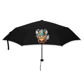 Les conquêtes de Ragnar: Cartoon Viking Ragnar - Parapluie standard - noir - Devant