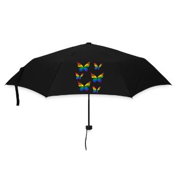 Pride Month - Butterfly - LGBTQ+ Gay Rainbow - Umbrella (small) - black - Front