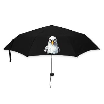 Miki the seagull with glasses - Umbrella (small) - black - Front