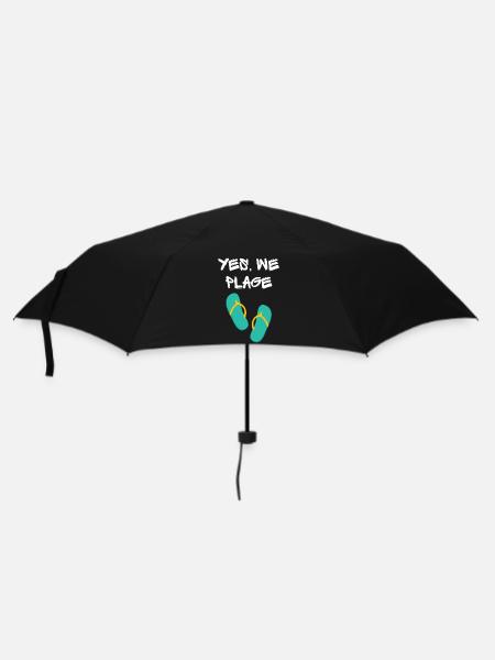 Ja, wir Strand! Einzigartiger Stil, origineller Humor - Regenschirm (klein) - Schwarz