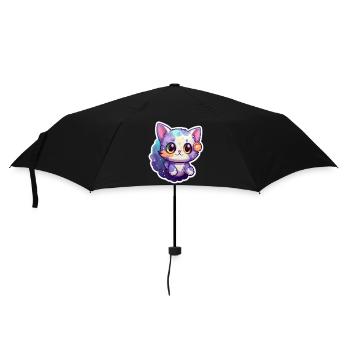 A cute space kitty - Umbrella (small) - black - Front