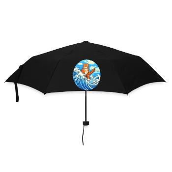 Surfing cat #cat - Umbrella (small) - black - Front