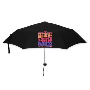Certifiée super maitresse d' école cadeau - Parapluie standard - noir - Devant