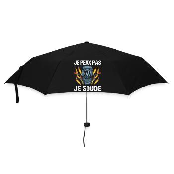Je peux pas je soude humour soudeur cadeau - Parapluie standard - noir - Devant