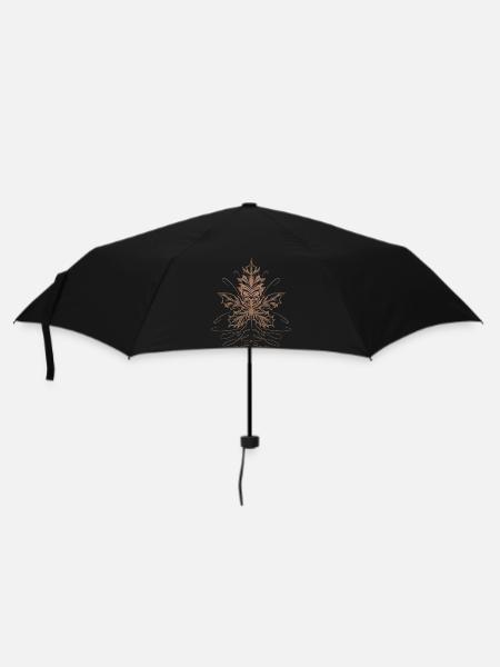 Ahornblatt Blatt Laub Herbst - Regenschirm (klein) - Schwarz