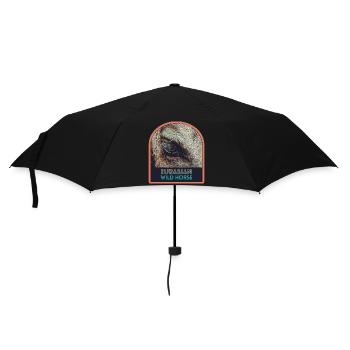 Pferdeauge in Nahaufnahme – Ausdruckskunst - Regenschirm (klein) - Schwarz - Vorne