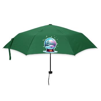 Schneekugel / Winterzauber / Schnee / Souvenir - Regenschirm (klein) - Flaschengrün - Vorne