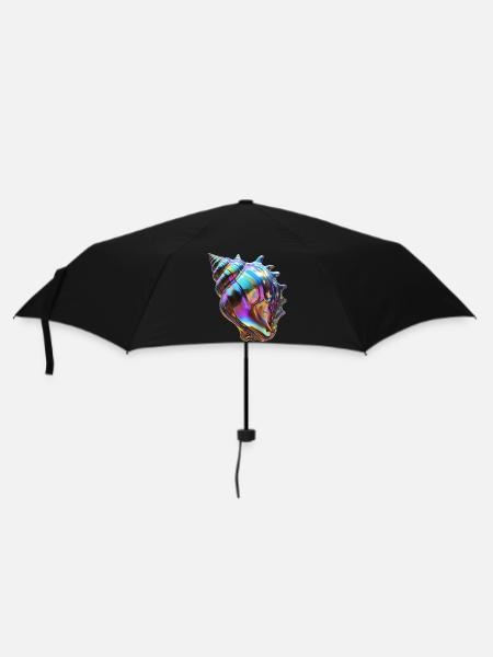 Chromatische Muschel - Regenschirm (klein) - Schwarz
