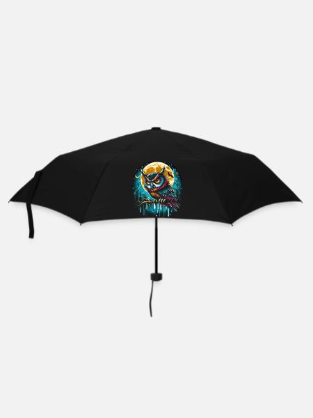 Chouette dans la nuit - Parapluie standard - noir