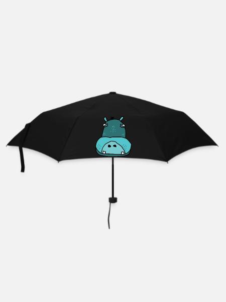nilpferd - Regenschirm (klein) - Schwarz
