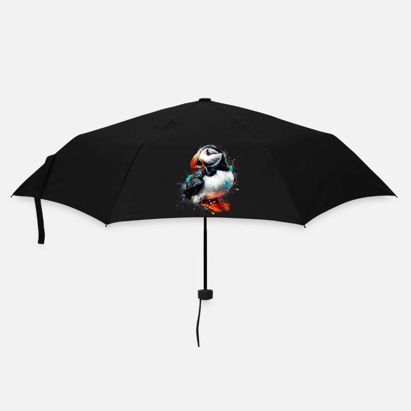 Papageitaucher - Regenschirm (klein) - Schwarz