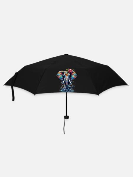Elefant - Regenschirm (klein) - Schwarz