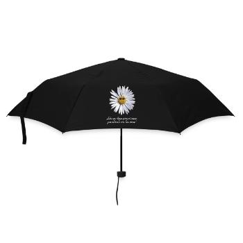 Lächelndes Gänseblümchen - Regenschirm (klein) - Schwarz - Vorne
