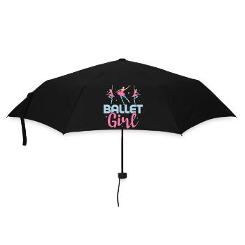 Ballet Girl Dancing Ballerina - Regenschirm (klein) - Schwarz - Vorne