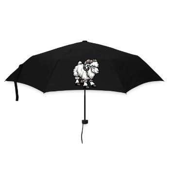 Schaf Steinbock - Regenschirm (klein) - Schwarz - Vorne