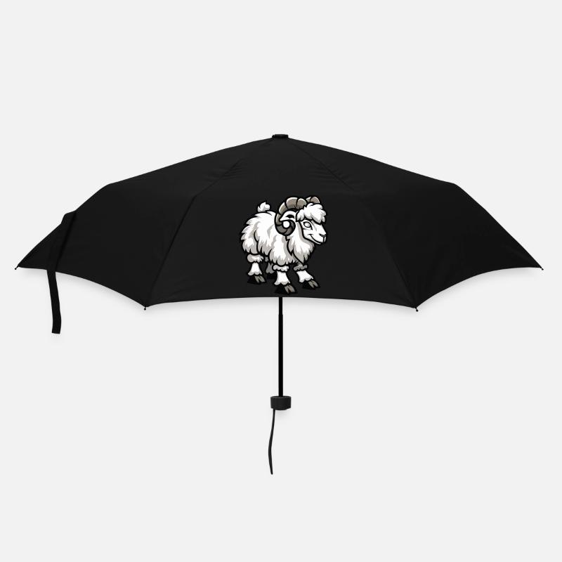 Schaf Steinbock - Regenschirm (klein) - Schwarz