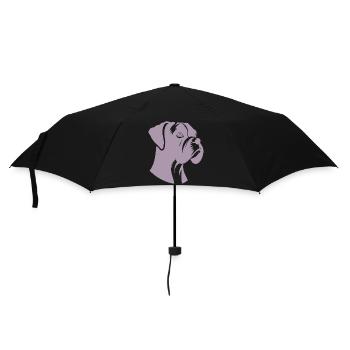 Dog Bird Boxer Silhouette Minimalist - Umbrella (small) - black - Front