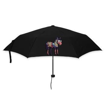 Pferd Halloween Tier - Regenschirm (klein) - Schwarz - Vorne