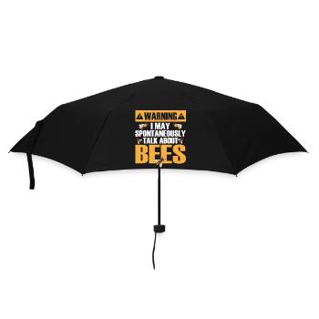 Warning I May Spontaneously Talk About Bees Beekee - Regenschirm (klein) - Schwarz - Vorne