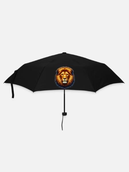 Löwe - Regenschirm (klein) - Schwarz