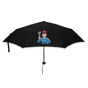 KFZ Meister - Regenschirm (klein) - Schwarz - Vorne