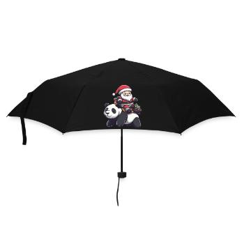 Panda Père Noël Dessin animé - Parapluie standard - noir - Devant