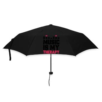 music is my therapy - Regenschirm (klein) - Schwarz - Vorne