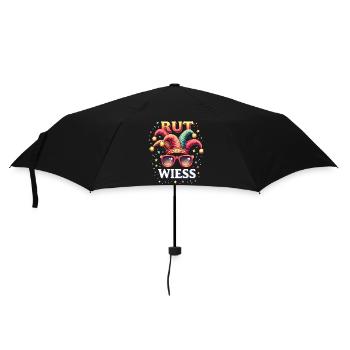 Köln Rut und Wiess - Karneval Outfit - Regenschirm (klein) - Schwarz - Vorne