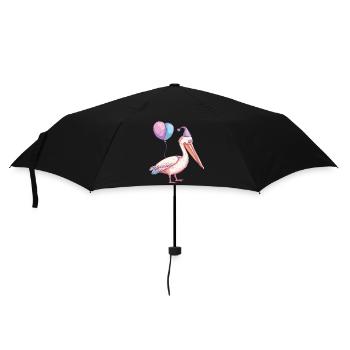 Pelikan Vogel Geburtstag Baby - Regenschirm (klein) - Schwarz - Vorne